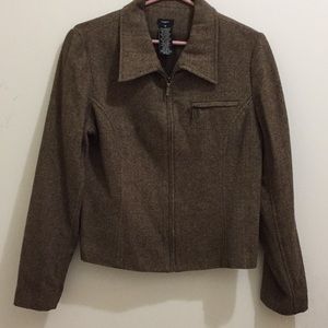 Haggar brown tweed jacket (sz 10)